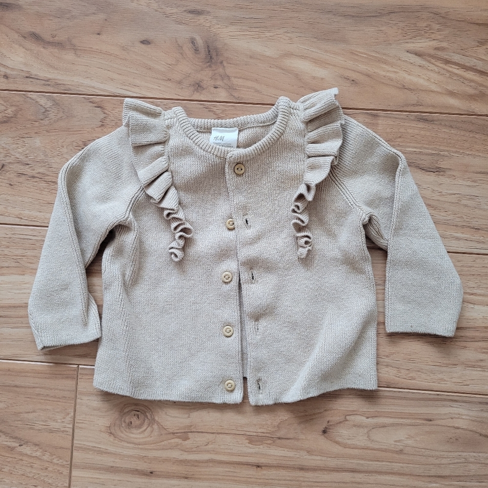 Beige Ruffled Cardigan